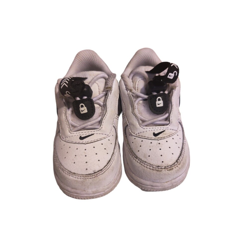 Nike Air Force 1 Low top Toggle Black/White Volt Sneaker Shoes Toddler 5C